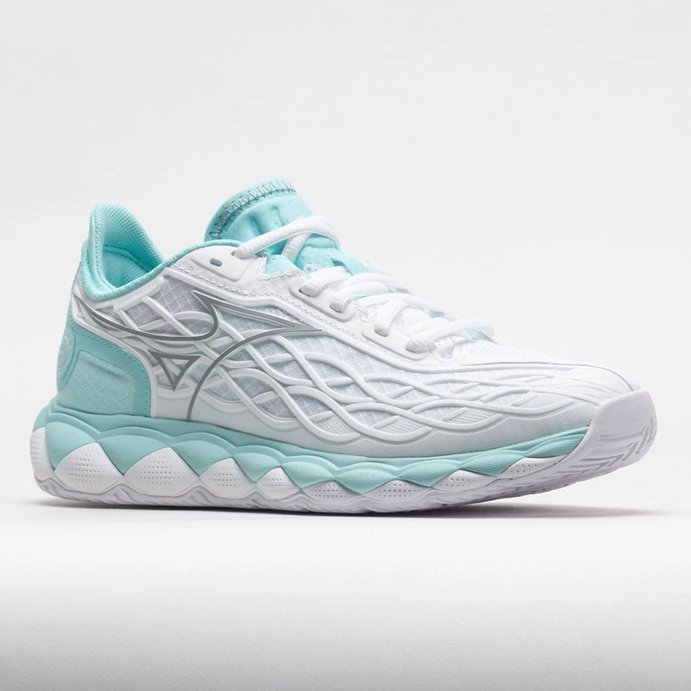 Mizuno Wave Enforce Tour AC Women's White/Tanager Turquoise - Image 5